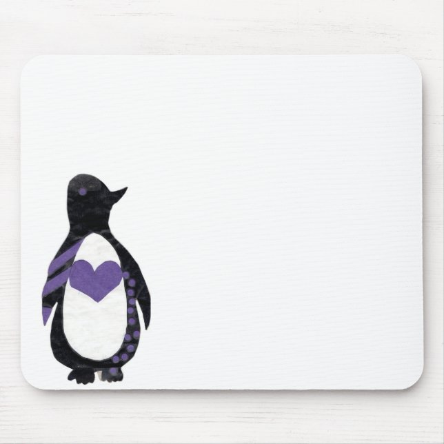 Tapis De Souris Pingouin de coeur (Devant)