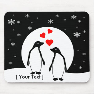 Tapis De Souris Pingouin Love Couple Mousepad