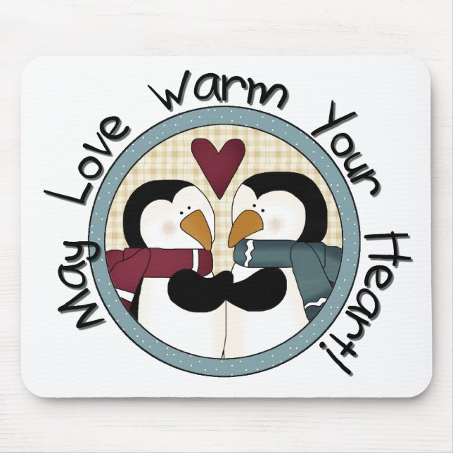 Tapis De Souris Pingouin Love T-shirts et cadeaux de vacances (Devant)