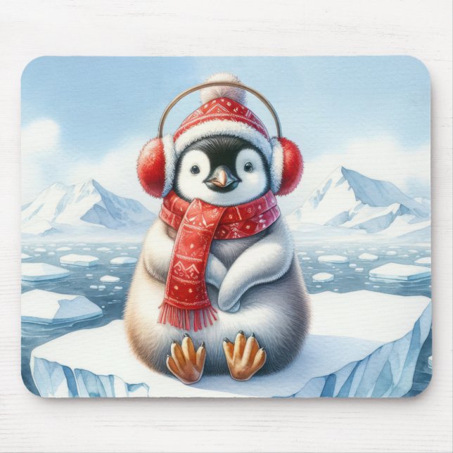 Tapis De Souris Pingouin Sur Un Iceberg (Devant)