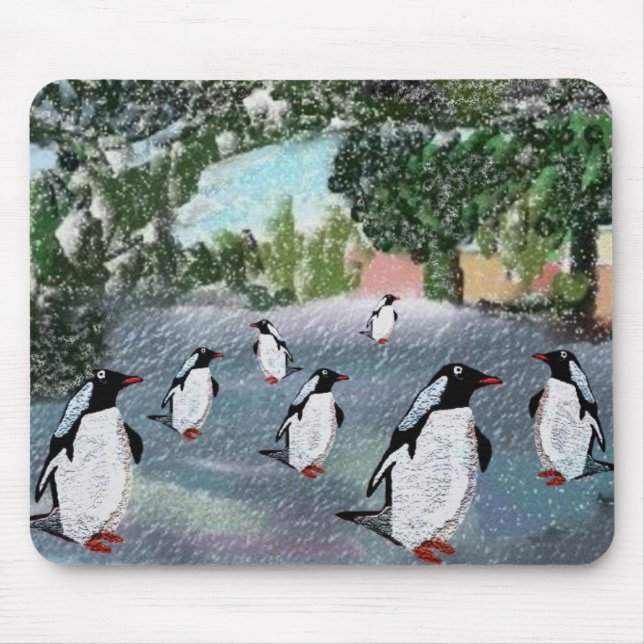 Tapis De Souris Pingouin Winterwonderland Mousepad (Devant)