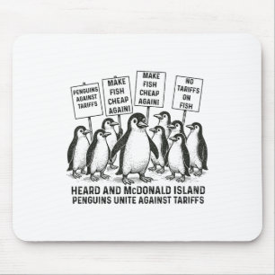 Tapis De Souris Pingouins amusants contre les tarifs douaniers Hea