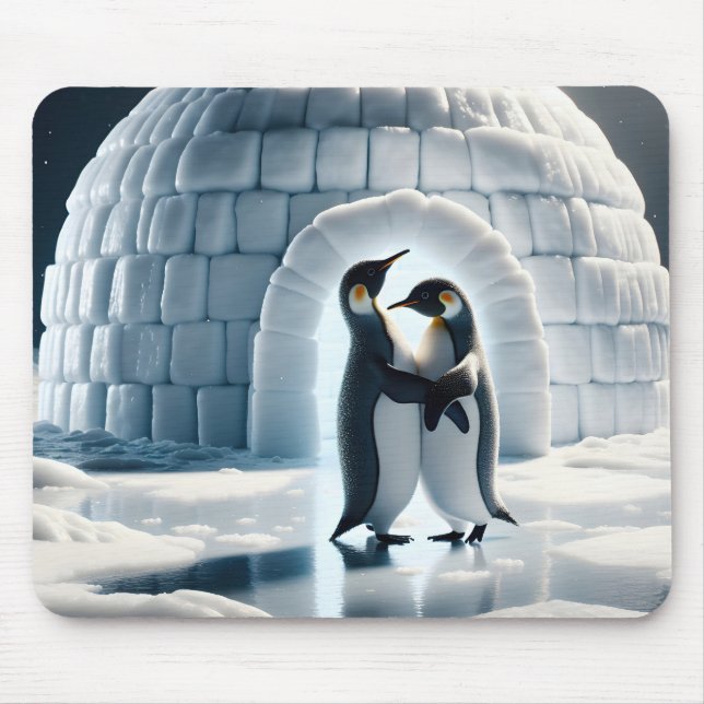 Tapis De Souris Pingouins Dansant Lente Par Igloo (Devant)
