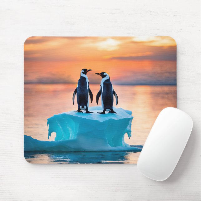 Tapis De Souris Pingouins Sur L'Iceberg Fondu (Avec souris)