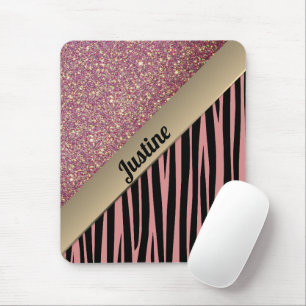 Tapis De Souris Pink Blush Glam Zebra Imprimer
