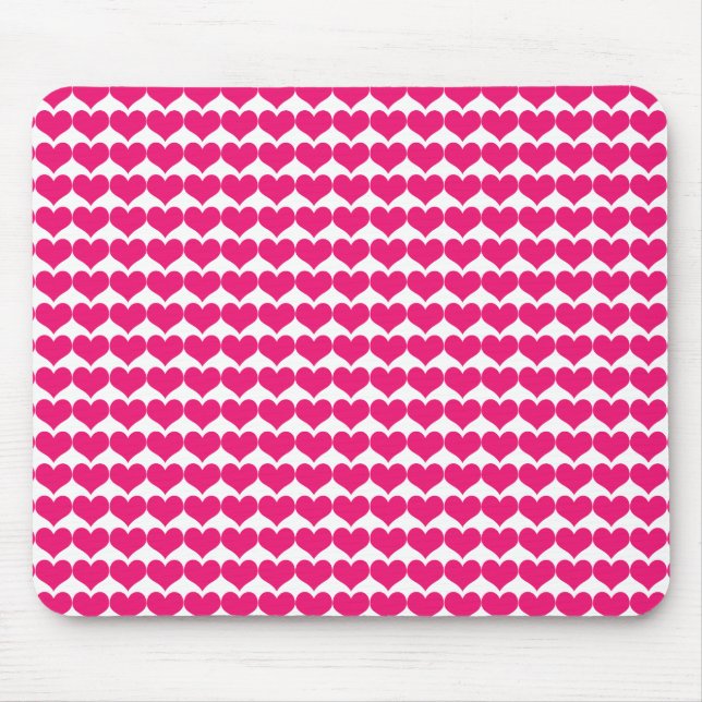 Tapis De Souris Pink Coeurs mignons Motif Mousepad (Devant)