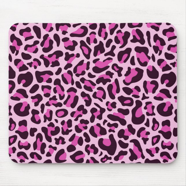 Tapis De Souris Pink Empreinte de léopard Girly Trendy Pad Pads (Devant)