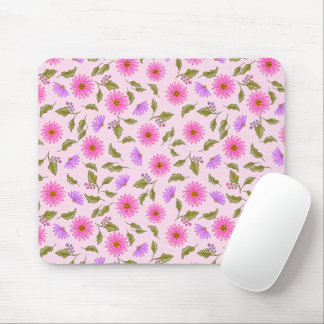 Tapis De Souris Pink Floral Lacy Daisy Mouse Pad