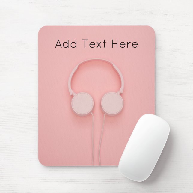 Tapis De Souris Pink Headphones with Wires (Avec souris)