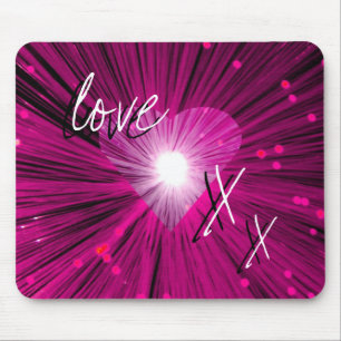 Tapis De Souris Pink Heart 'amour et baisers' mousepad