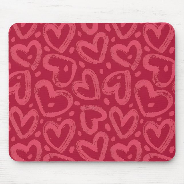 Tapis De Souris Pink Hearts Aesthetic Mouse Pad (Devant)