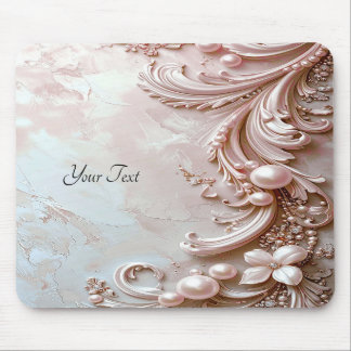 Tapis De Souris Pink Ornate Pearl and Floral Mousepad
