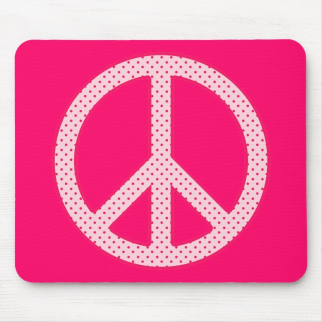 Tapis De Souris Pink Polka Dot Peace (Devant)