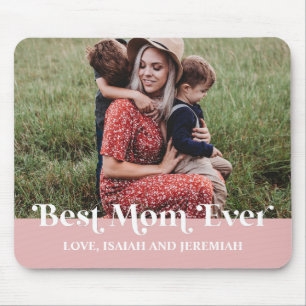 Tapis De Souris Pink Retro Meilleure maman toujours une image pers