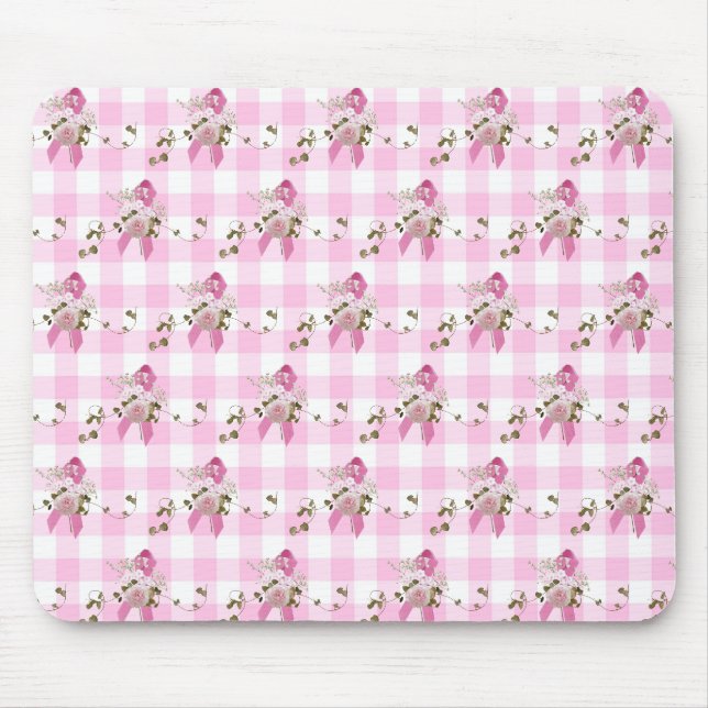 Tapis De Souris Pink Ribbon Cancer du sein Survivant (Devant)