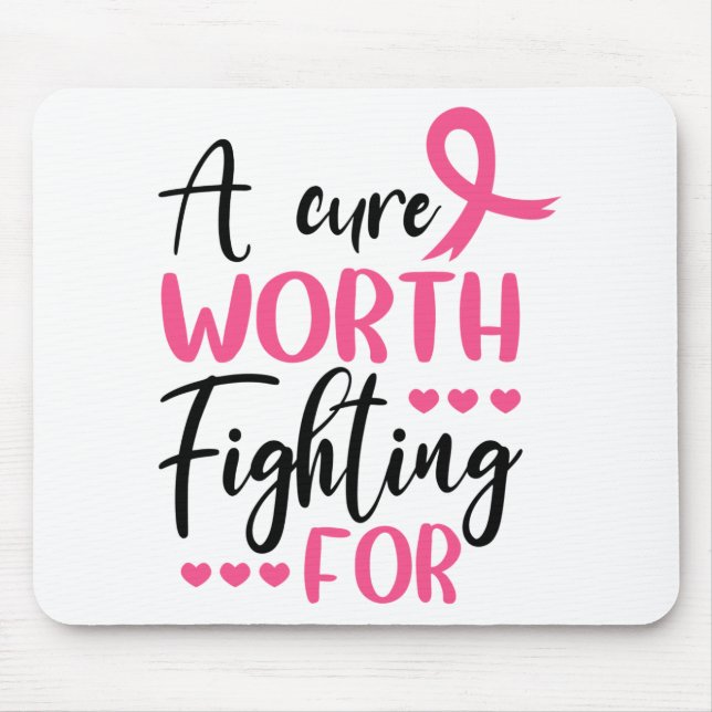 Tapis De Souris Pink Ribbon Survivor Fighter Cancer du sein (Devant)