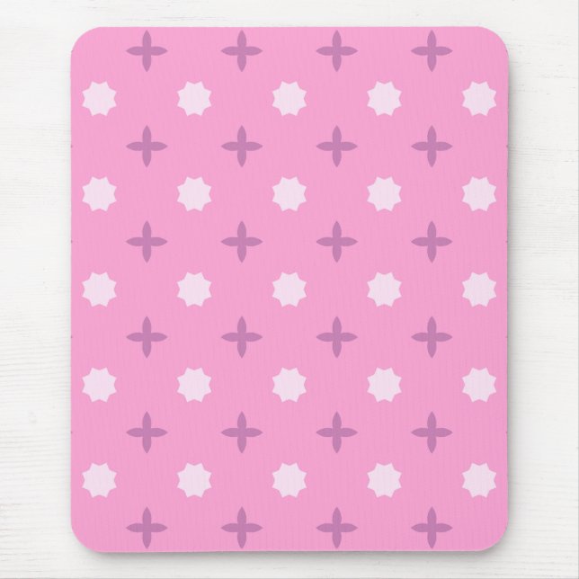 Tapis De Souris Pink Star Petal Dot Pattern (Devant)