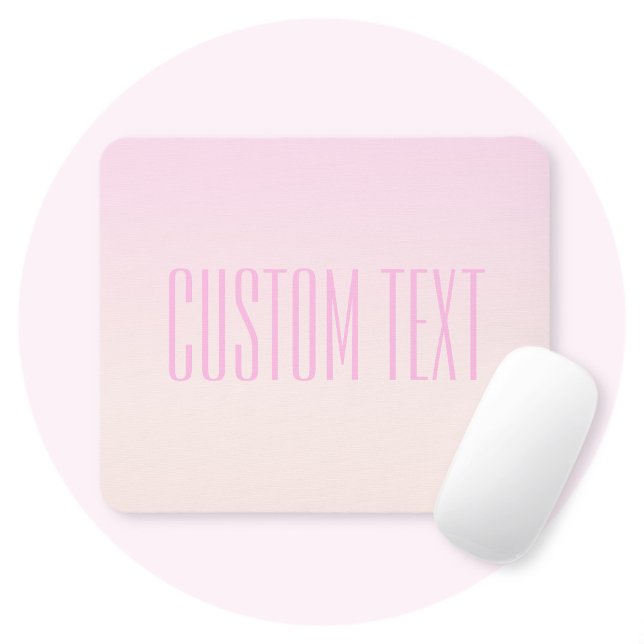 Tapis De Souris Pink to Peach Sunset Ombre avec texte personnalisa (Créateur téléchargé)