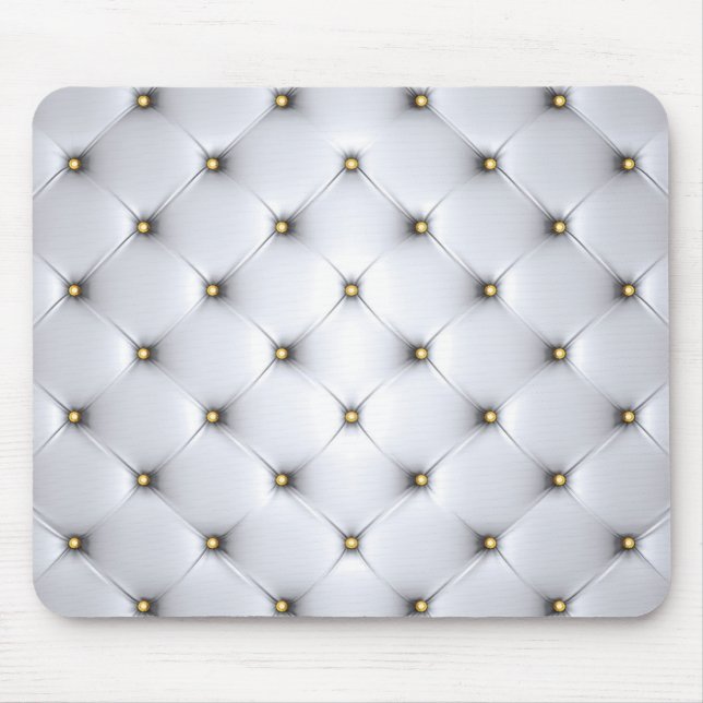Tapis De Souris Pintuck blanc et or élégant (Devant)