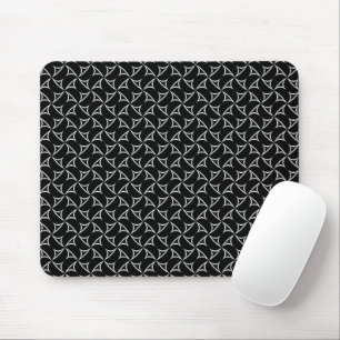 Tapis De Souris Pinwheel Spiral White Abstract Illusions Line Art