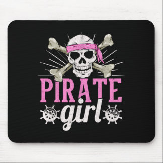 Tapis De Souris Pirate girl caribbean freebooter skull pirate