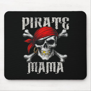 Tapis De Souris Pirate Mama Jolly roger Drapeau Et Crossbones Crân