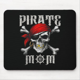 Tapis De Souris Pirate Maman Jolly roger Drapeau Et Crossbones Crâ