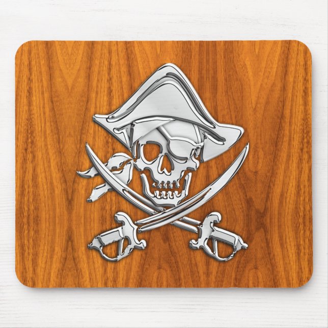 Tapis De Souris Pirate sur bois de teck (Devant)