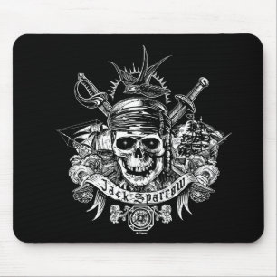 Tapis De Souris Pirates des Caraïbes 5  Crâne Jack Sparrow