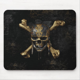 Tapis De Souris Pirates du crâne des Caraïbes et des os croisés