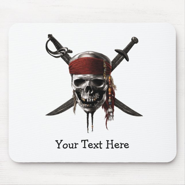 Tapis De Souris Pirates du logo du crâne des Caraïbes (Devant)