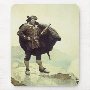 Tapis De Souris Pirates Vintage, Capitaine Bill Bones par NC Wyeth