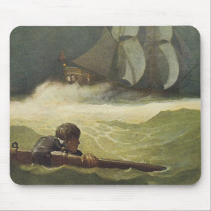 Tapis De Souris Pirates Vintage, Naufrage du Covenant par NC Wyeth
