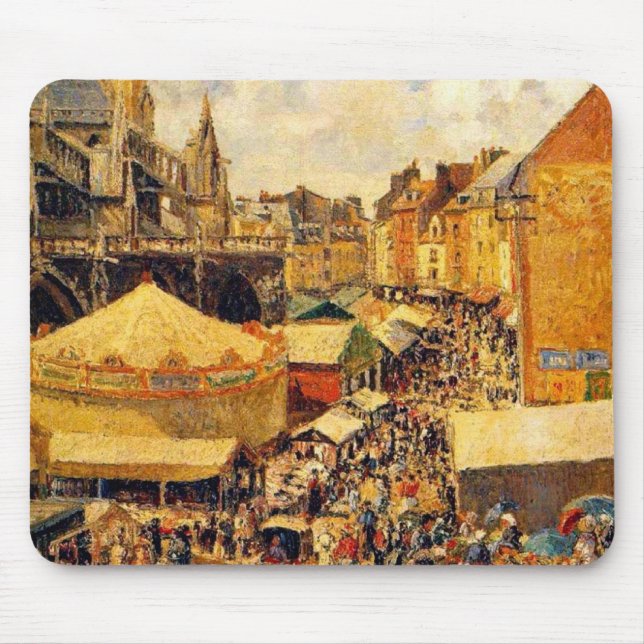 Tapis De Souris Pissarro : La Foire de Dieppe, Sunny Morning (Devant)
