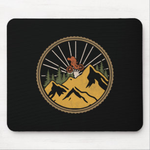 Tapis De Souris Piste d'aventure en VTT Trail Mtb Cycliste Rétro