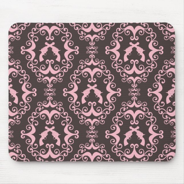 Tapis De Souris Pistolets occidentaux grunges d'armes à feu noires (Devant)
