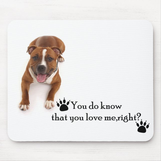 Tapis De Souris Pit Bull Love Mousepad (Devant)