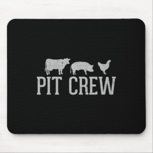 Tapis De Souris Pit Crew Cow Poulet de porc Byrbecue Cookout Grill