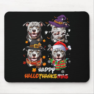 Tapis De Souris Pitbull Chien Hallothanksmas Halloween Thanksgivin