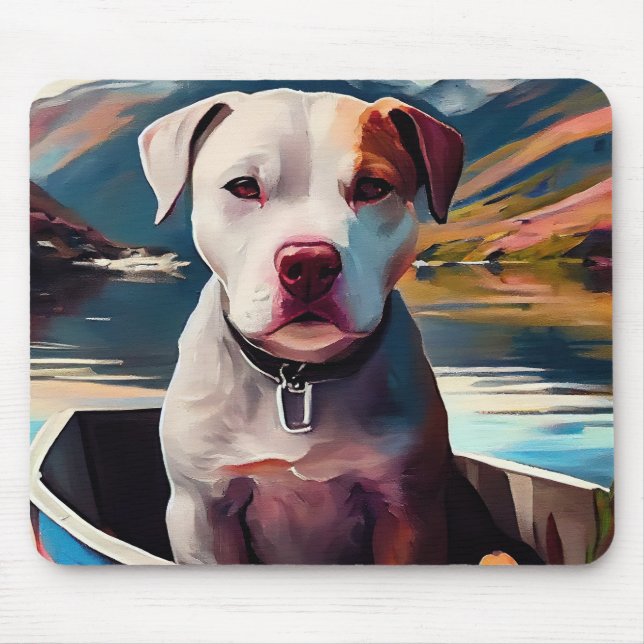 Tapis De Souris Pitbull sur une pagaie : une aventure Pittoresque (Devant)