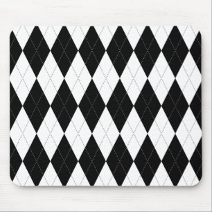Tapis De Souris Pitch Black Argyle White Small Diamond Shape