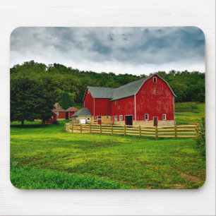 Tapis De Souris Pittoresque Rural Photographie Farmhouse USA Campa