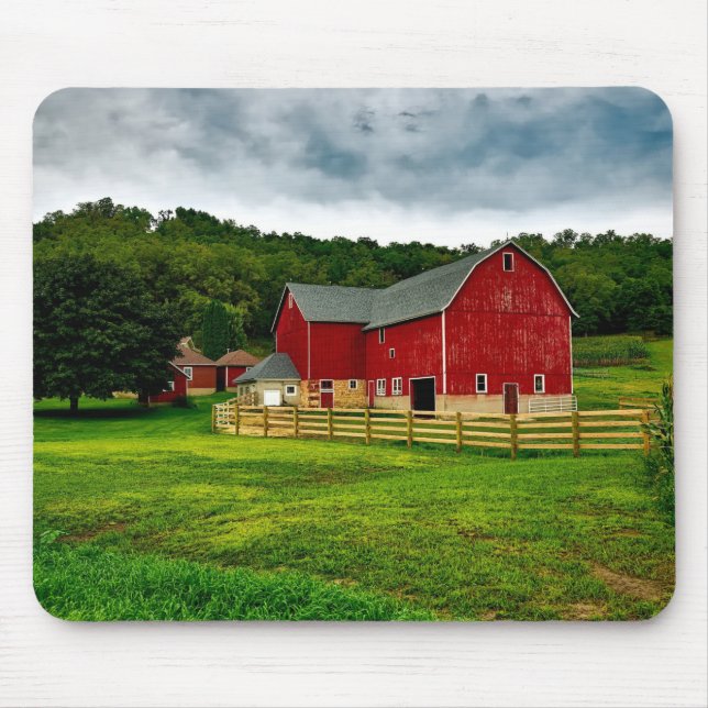 Tapis De Souris Pittoresque Rural Photographie Farmhouse USA Campa (Devant)