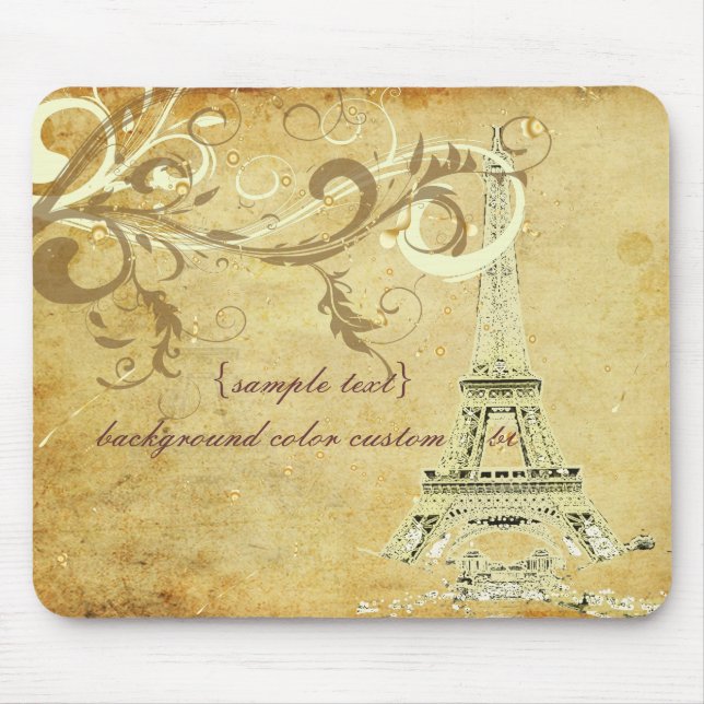 Tapis De Souris PixDezines La Tour Eiffel+Faux Parchment (Devant)
