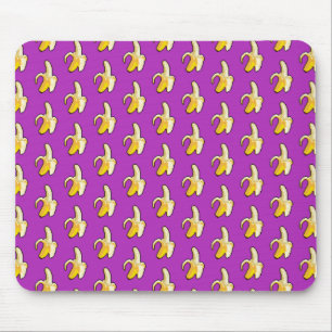 Tapis De Souris Pixel Art Prêt À Manger Motif Banane Jaune