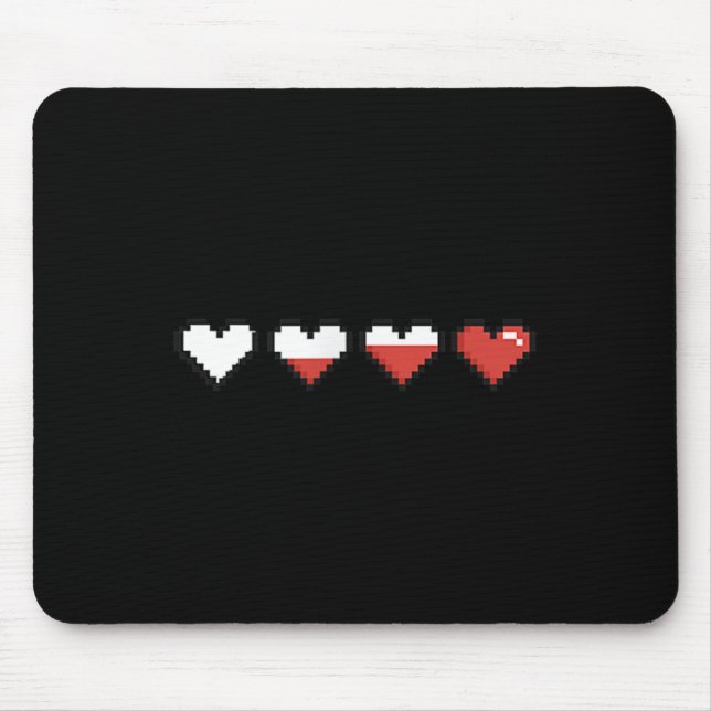 Tapis De Souris Pixel de poche mignonne Coeur rouge Saint Valentin (Devant)