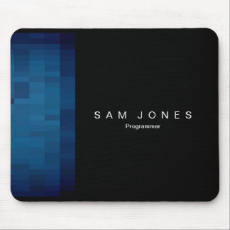 Tapis De Souris Pixel noir moderne N bleu