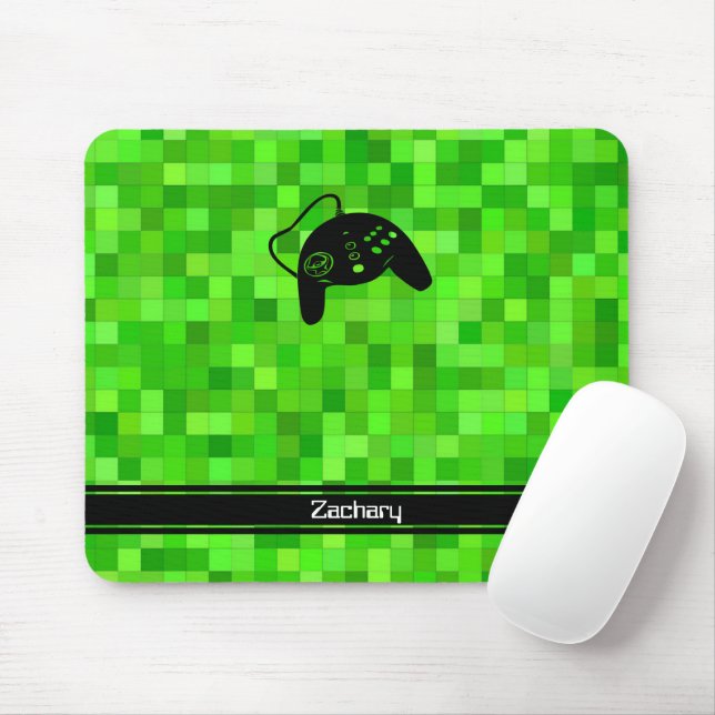 Tapis De Souris Pixels de jeu vert | Personnalisé (Avec souris)