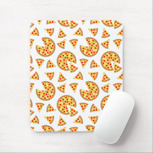 Tapis De Souris Pizza et tranches de cool motif sur blanc