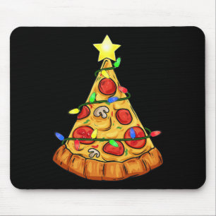 Tapis De Souris Pizza Noël Arbre Lumières Amusants Garçons Enfants